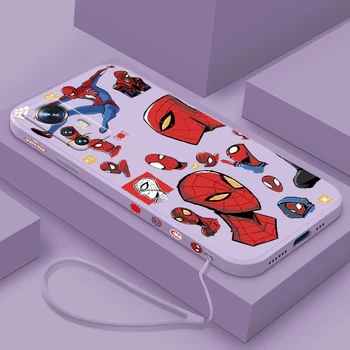 Slatka Spider-Man Marvel Za Xiaomi Mi 13 12T 12S 12X 11i 11X 11T 10T 10S Lite Pro Ultra Tekući Mekana Torbica Za mobilni uređaj s Lijeve Užetom