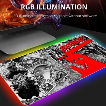 Anime Poludeo RGB Tipkovnica PC Gamer mouse miš Led Svjetlećih tepisi Gumeni Tepih za gaming računala