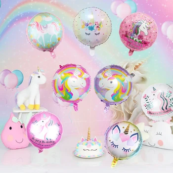 18-inčni cijele loptu s единорогом, balon s blistava oblaka, djevojka u stilu jednoroga, ukras žurka povodom rođendana, dar za dječje kupke