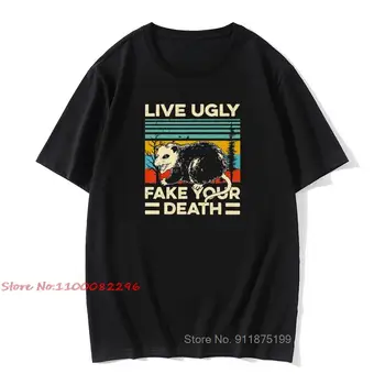 T-shirt Live Ružno Lažni Your Death u retro stilu, t-shirt u stilu Oposum, veličinu EU, prozračne majice od 100% pamuka, t-shirt