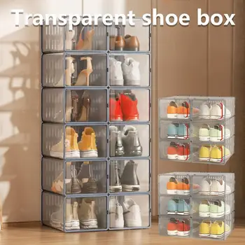 Kutija za cipele od 6 predmeta Velike visokokvalitetna prozirna kutija za cipele Odvojiva sklopiva kutija za cipele Prašinu ormar za spremanje cipela Izlog