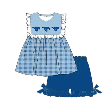 Veleprodaja školskog oblika na red, timski oblik, ljetnih odijela za mlađe dječake i djevojčice, kratke hlače kratkih rukava s posebnim logom, komplet od 2 predmeta