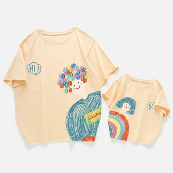 Majica s uzorkom za majke i djecu, iste setove za obitelj odjeća za mame i kćeri, za djevojčice i dječaci