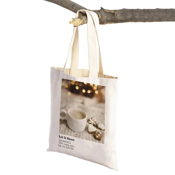Zimska Božićno fotografija u stilu Харадзюку, пряничная torbu Pantone, sklopivi tkiva torba za kupovinu, холщовая torba-тоут, ženske torbe za kupovinu