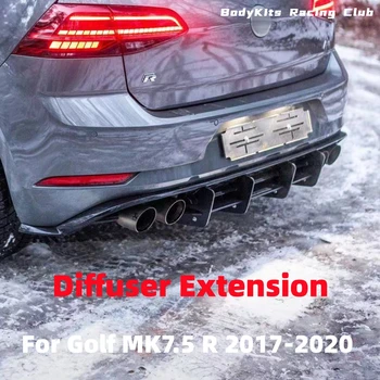 Sjajni Crni Difuzor stražnjeg branika Maxton Style Produžetak Krova Аэрокомплекты za Volkswagen Golf 7.5 R 2017-2020