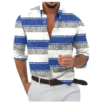 Dizajnerske Proljeće-Ljeto Košulje Za Muškarce, Trendy Boji Majice S po cijeloj površini U Foliju I Dugih Rukava, Slobodne Muške Košulje Dugi Rukav majica