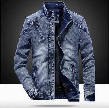 Jesensko-zimske muške traper jakne 2024, muška moda, svijetlo plava svakodnevne majice s po cijeloj površini, Denim Black traper jakne