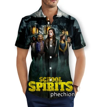 phechion Ljetne muške plaža majica kratkih rukava, školski duhovi, svakodnevne majice s 3D ispis, funky vanjska odjeća, Muška vrhovima X151