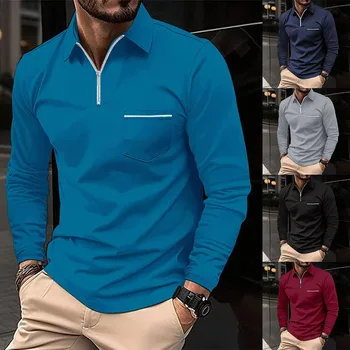 Nove košulje za muškarce, casual košulja džep na zip, pulover dugih rukava, jesenje majice za muškarce, muške veste, majice
